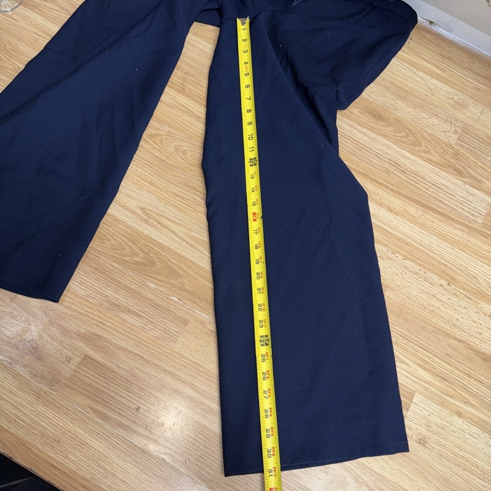 Lauren Ralph Lauren Womens Navy Blue Wide Leg Wool Pants Size 4 ~FLAT FRONT~ NWT - Picture 6 of 8